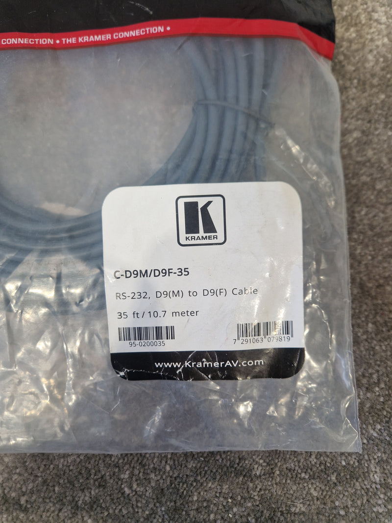 Kramer C-D9M/D9F-35 RS-232 Control Cable – 35ft – Like New w/ Original Packaging - Image 3