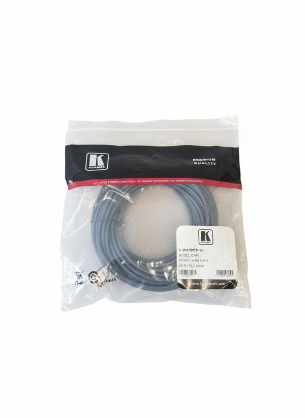 Kramer C-D9F/OPEN-50 RS-232 to Bare Wire Cable - 50ft - Like New w/ Packaging