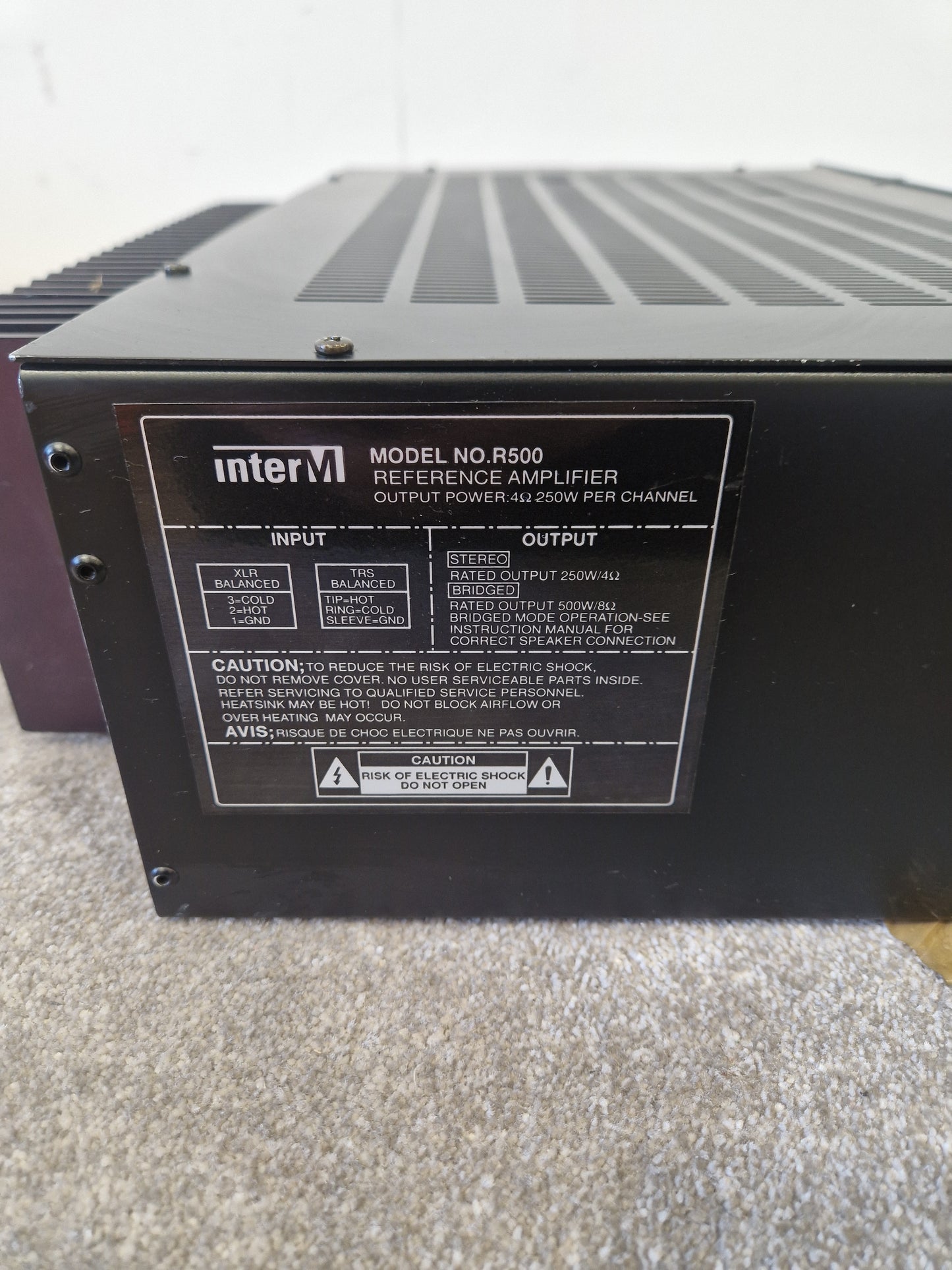 Inter-M R-500 – 2-Channel Reference Amplifier – 500W Output – Good