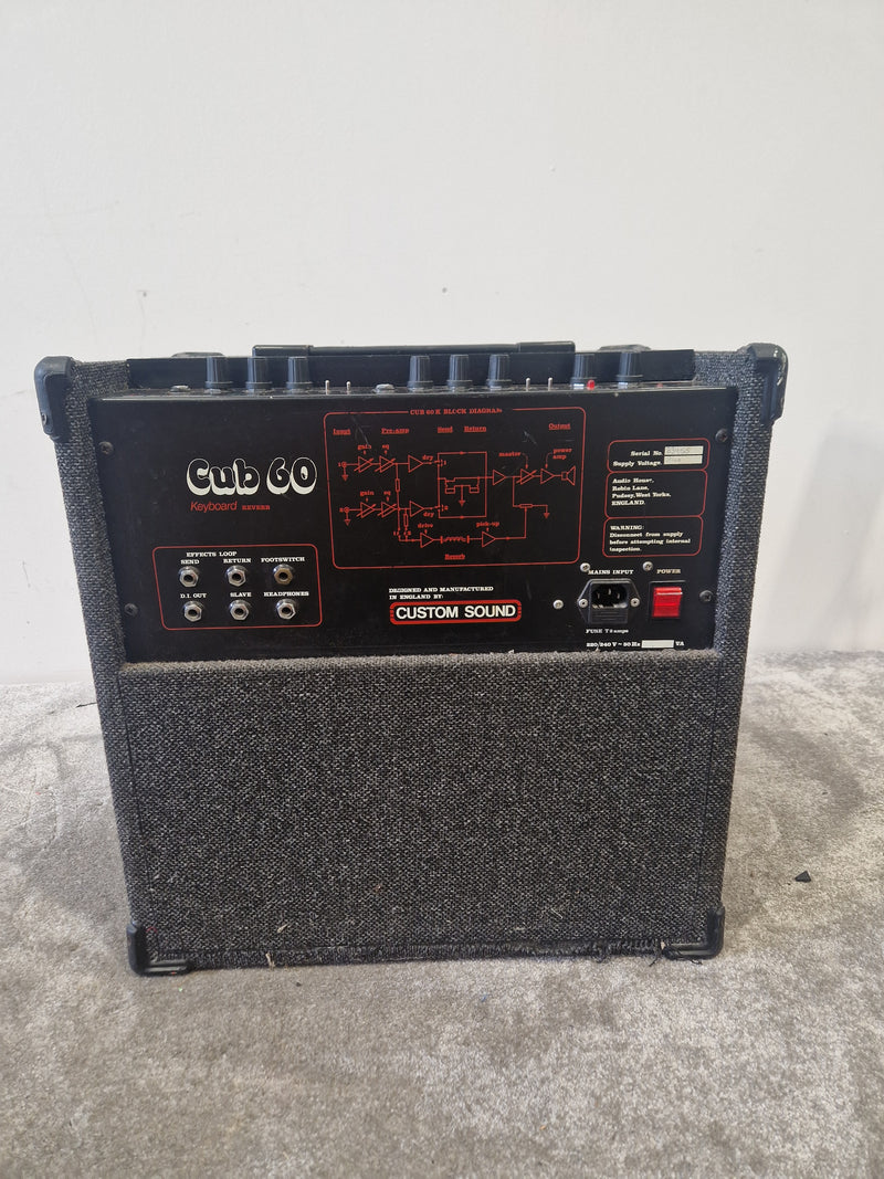 Custom Sound Cub 60 Keyboard Amplifier – 60W Solid-State Combo – Very Good - Image 9