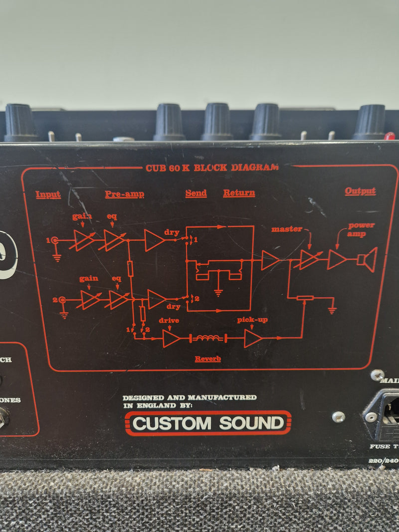 Custom Sound Cub 60 Keyboard Amplifier – 60W Solid-State Combo – Very Good - Image 2