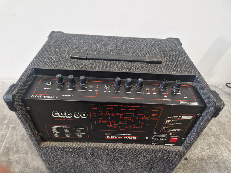 Custom Sound Cub 60 Keyboard Amplifier – 60W Solid-State Combo – Very Good - Image 12