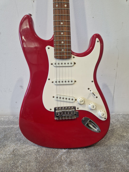 Fender Squier Strat Affinity Electric Guitar, China - New Ernie Ball Strings - Very Good Condition w/ Soft Case