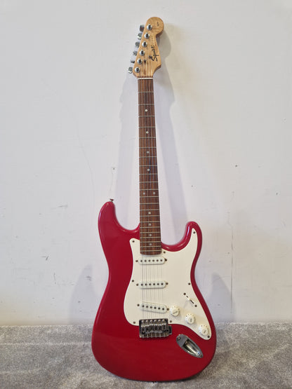 Fender Squier Strat Affinity Electric Guitar, China - New Ernie Ball Strings - Very Good Condition w/ Soft Case
