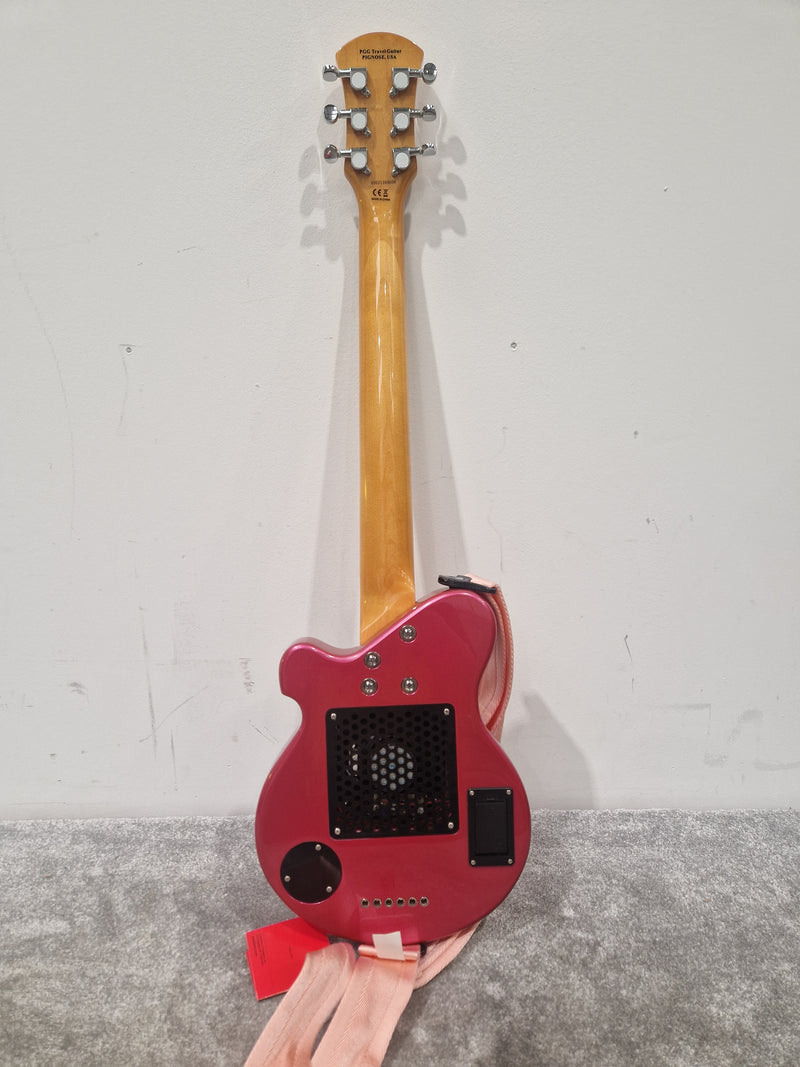 Pignose Electric Travel Guitar - Compact Design, Solid Tone - Excellent w/ Soft Case & Pink Guitar strap - Image 5