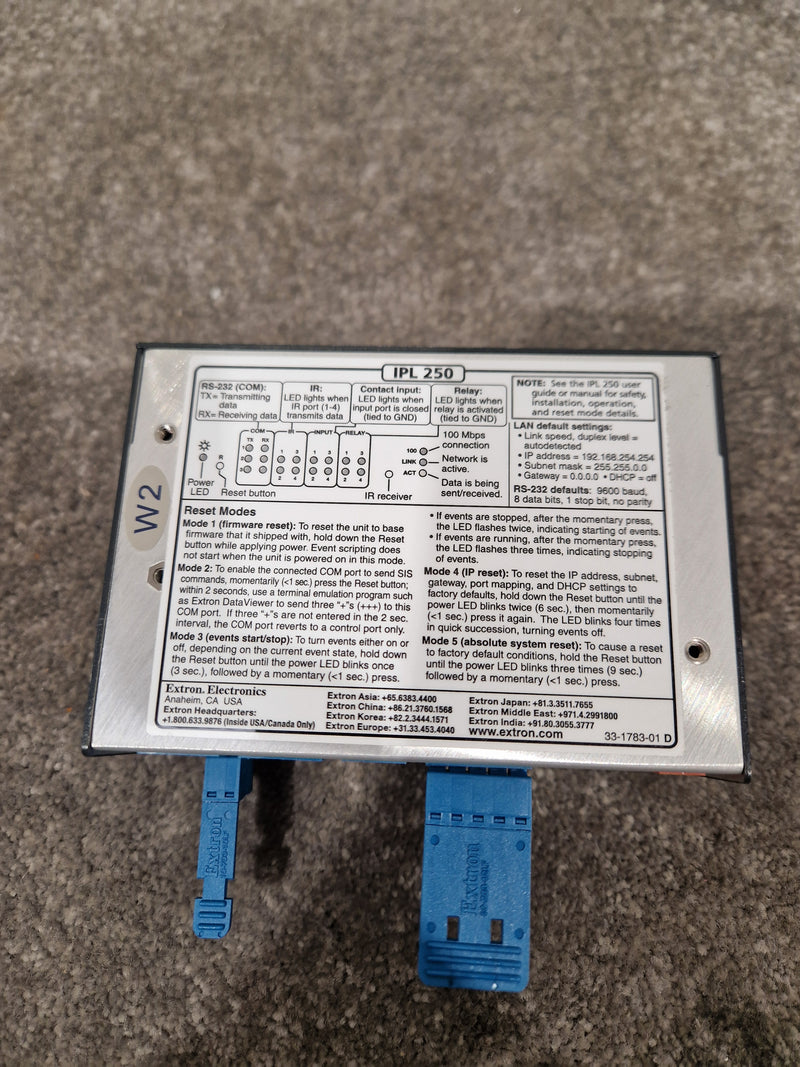 Extron IPL 250 - IP Link Control Processor - Open Box w/ Original Box & Power Supply & Manuals & Certification - Image 5