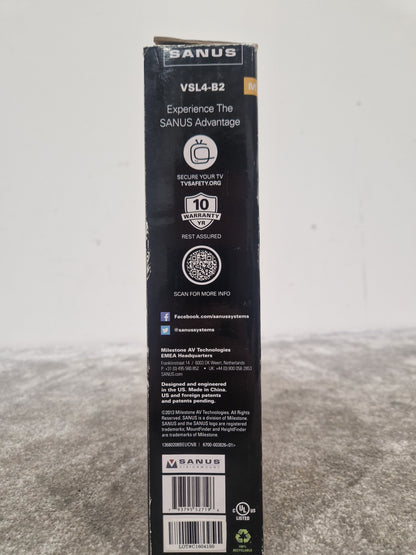 Sanus VSL4-B2 - Adjustable Speaker Stands - Open Box w/ Original Box & Manuals