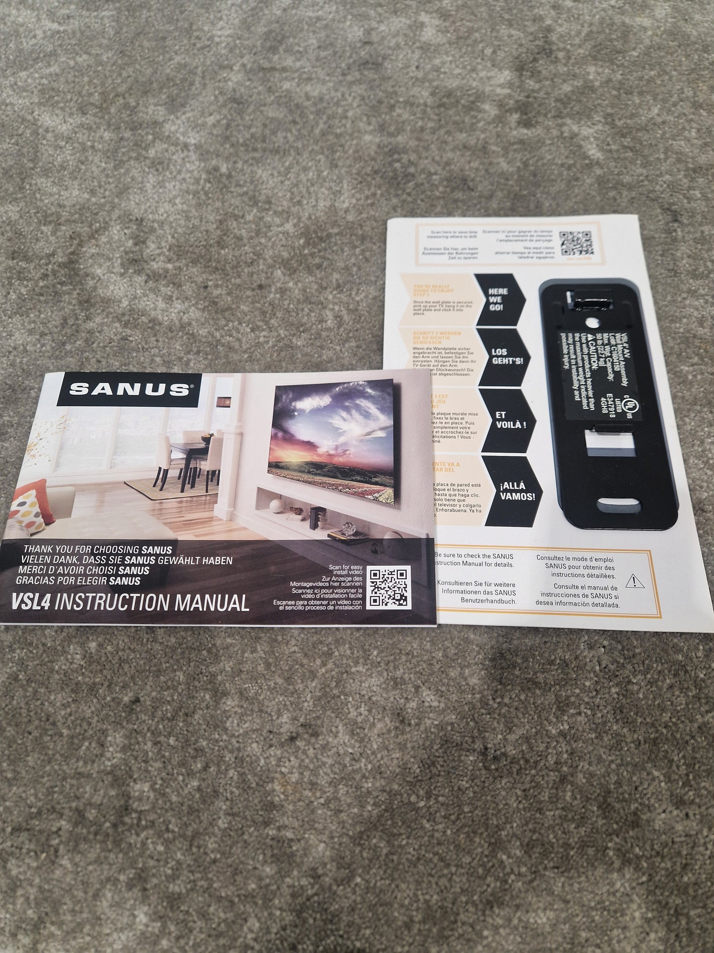 Sanus VSL4-B2 - Adjustable Speaker Stands - Open Box w/ Original Box & Manuals