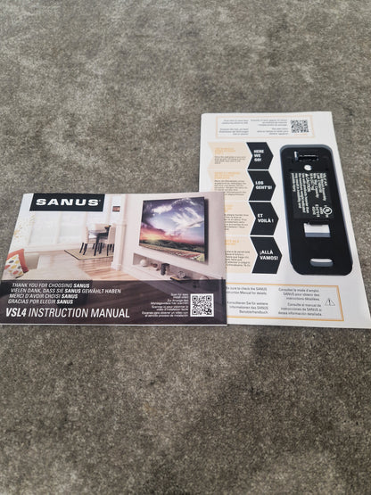 Sanus VSL4-B2 - Adjustable Speaker Stands - Open Box w/ Original Box & Manuals