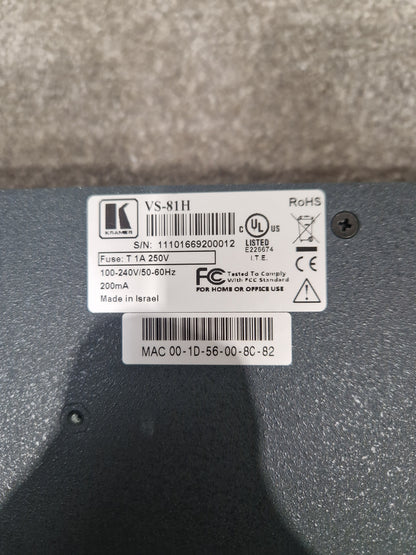 Kramer VS-81H 8x1 HDMI Switcher  - Seamless Switching, High Resolution - Very Good