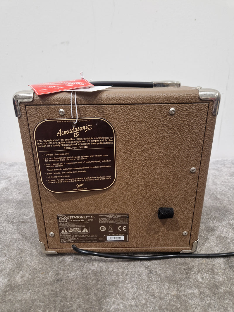 Fender Acoustasonic 15 - 15-Watt Amplifier, String Dynamics Modeling - Mint w/ Tags - Image 6
