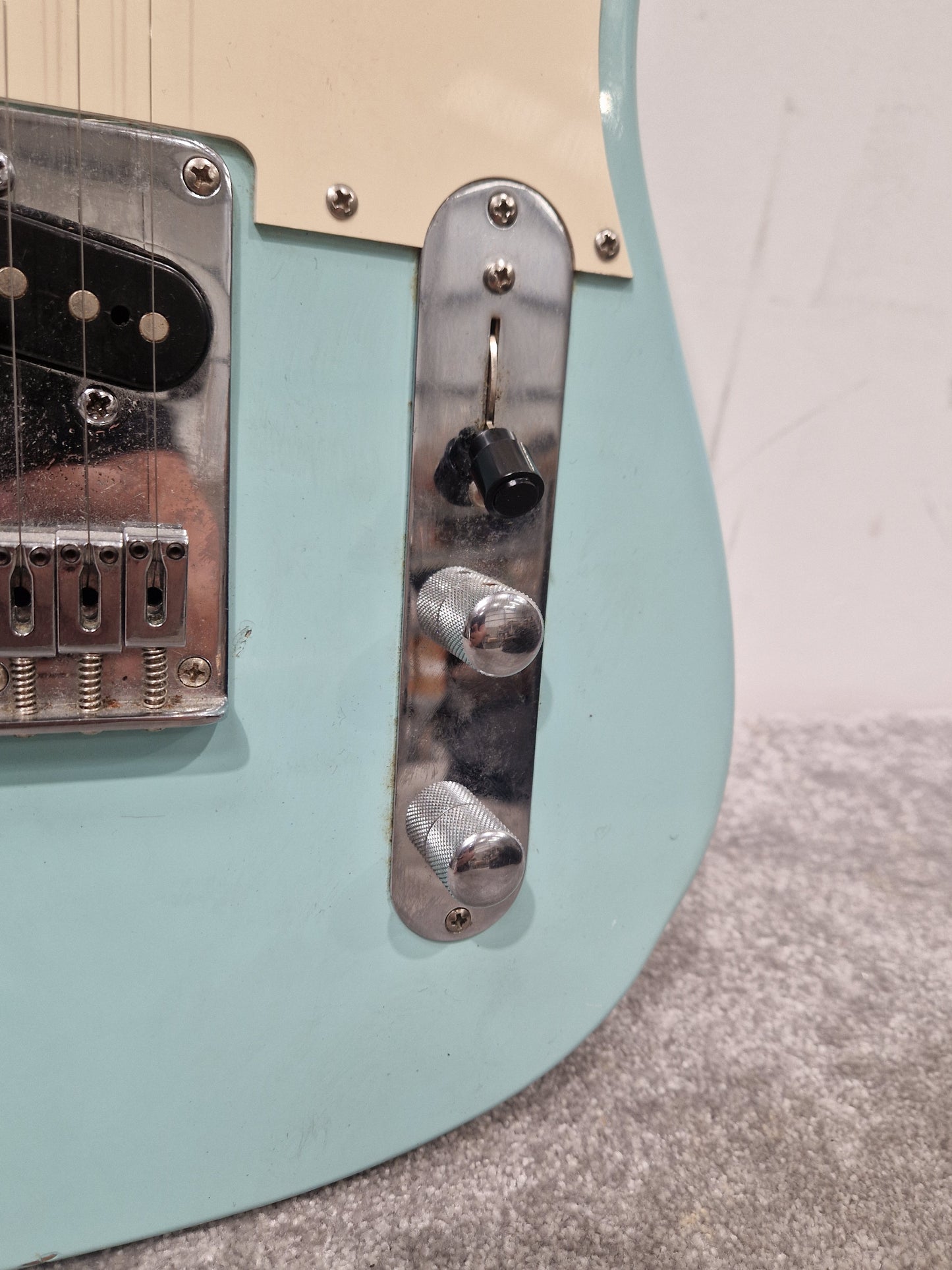 Fender Squier Telecaster Affinity Baby Blue Electric Guitar - Baby Blue Finish, Maple Neck - Very Good w/ Soft Case