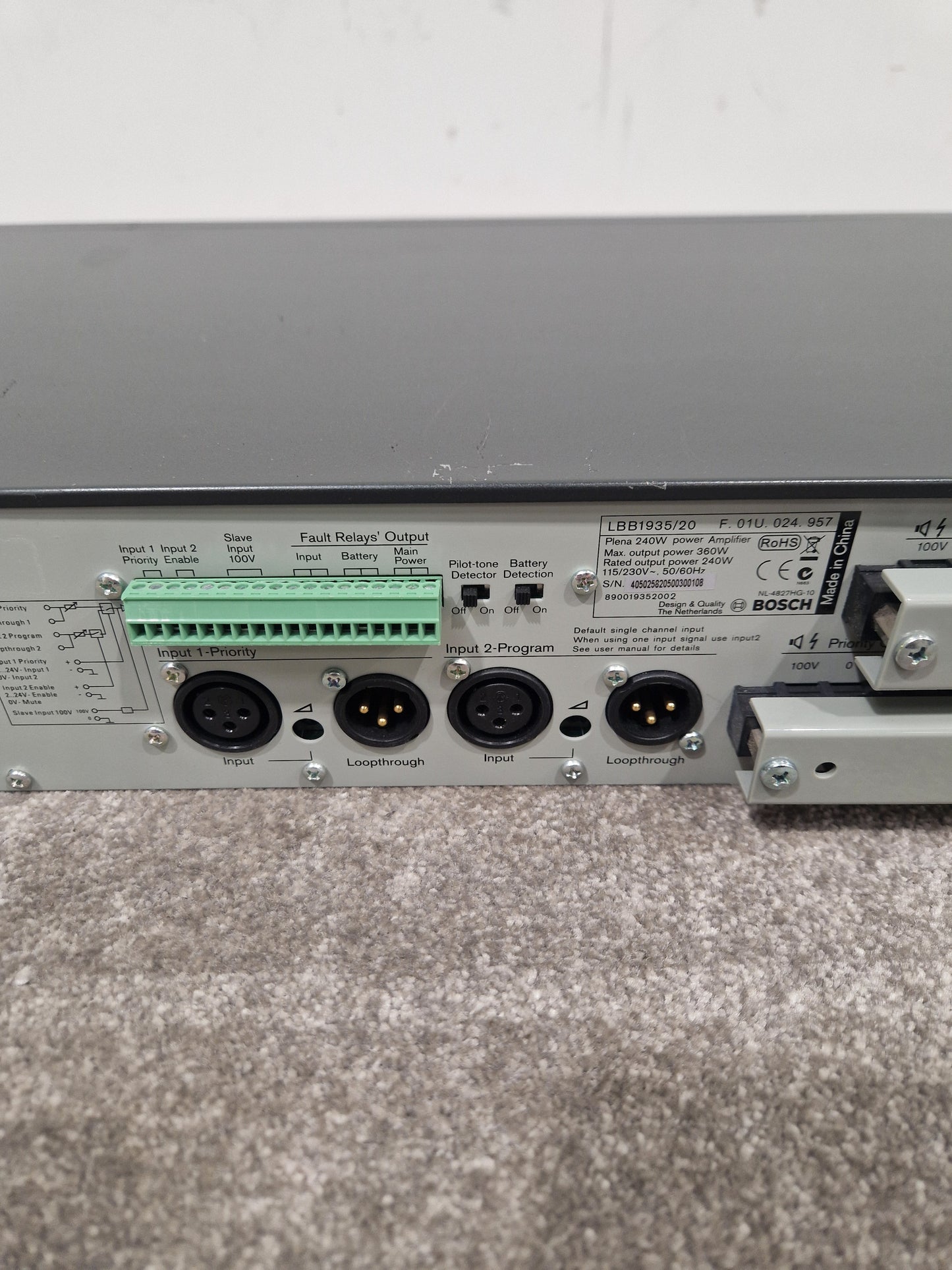 Plena 240w Power amp - High Power, Reliable - Very Good