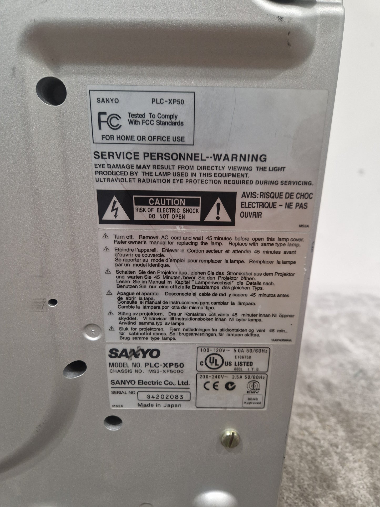 Sanyo PRO Xtra X PLC-XP50 Projector - High Brightness, XGA Resolution - Very Good