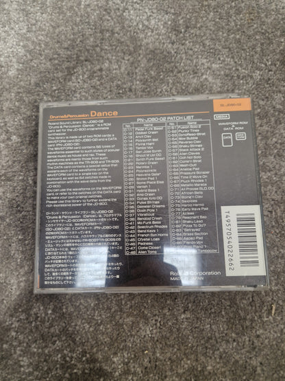 Roland Drums and Percussion dance ROM card SL-JD80-02 - Expands Sound Library, Easy Installation - Excellent w/ Original case