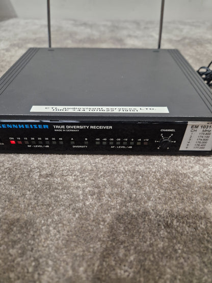 Sennheiser EM1031-V True Diversity Receiver - Professional Audio, True Diversity Technology - Excellent w/ Power Supply & Hard Case & Sennheiser Mic Transmitter