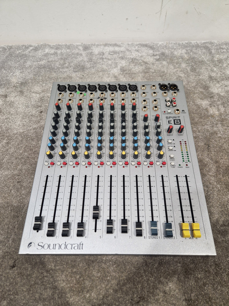 Soundcarft Spirit E8 - 8-Channel Mixer, Compact Design - Excellent w/ Power Supply - Image 1