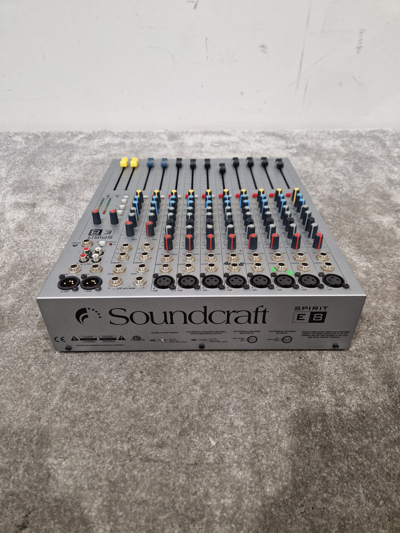 Soundcarft Spirit E8 - 8-Channel Mixer, Compact Design - Excellent w/ Power Supply - Image 2