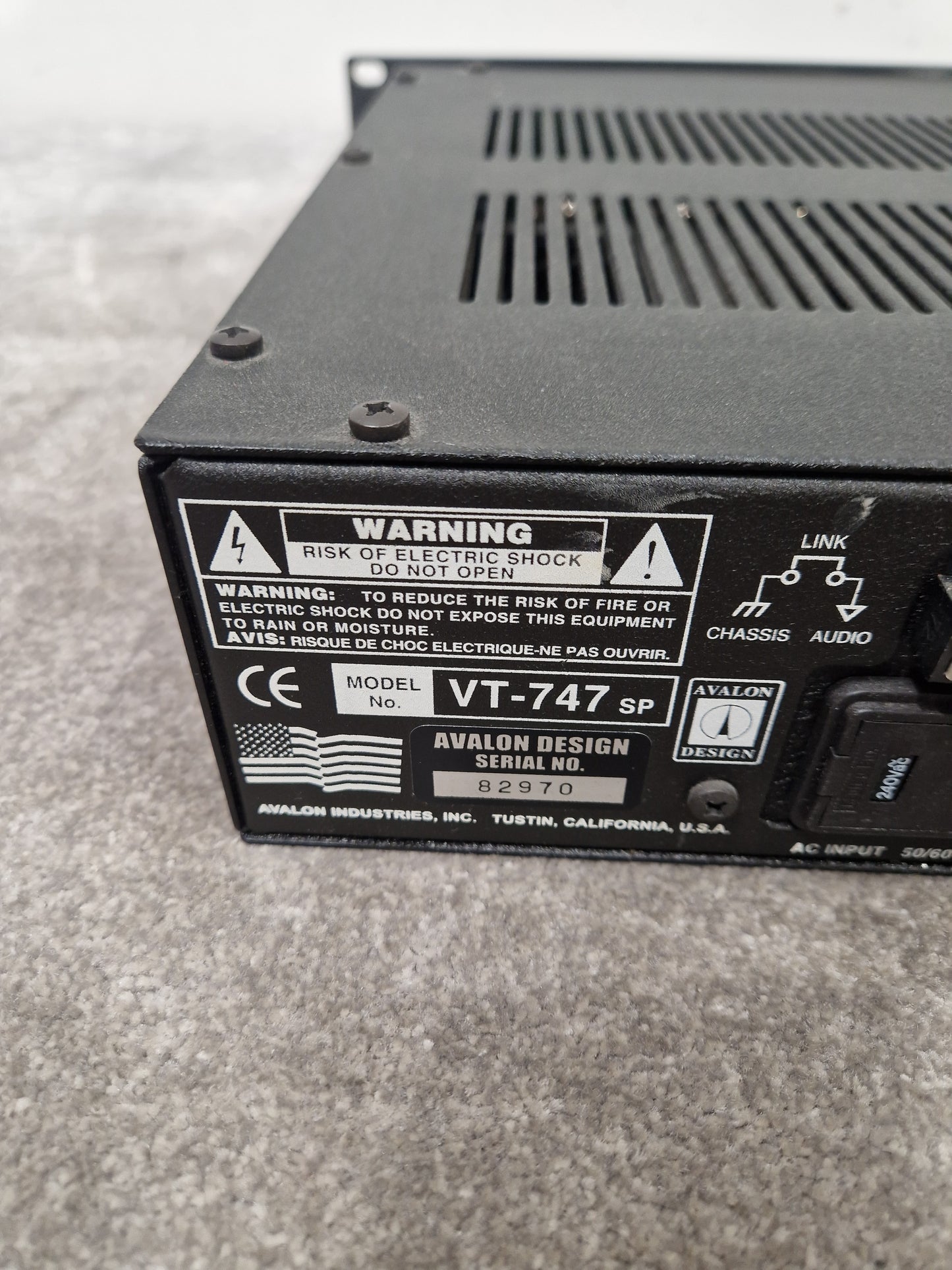 Avalon VT-747SP – Stereo Opto-Compressor & EQ – Excellent w/ Box & PSU