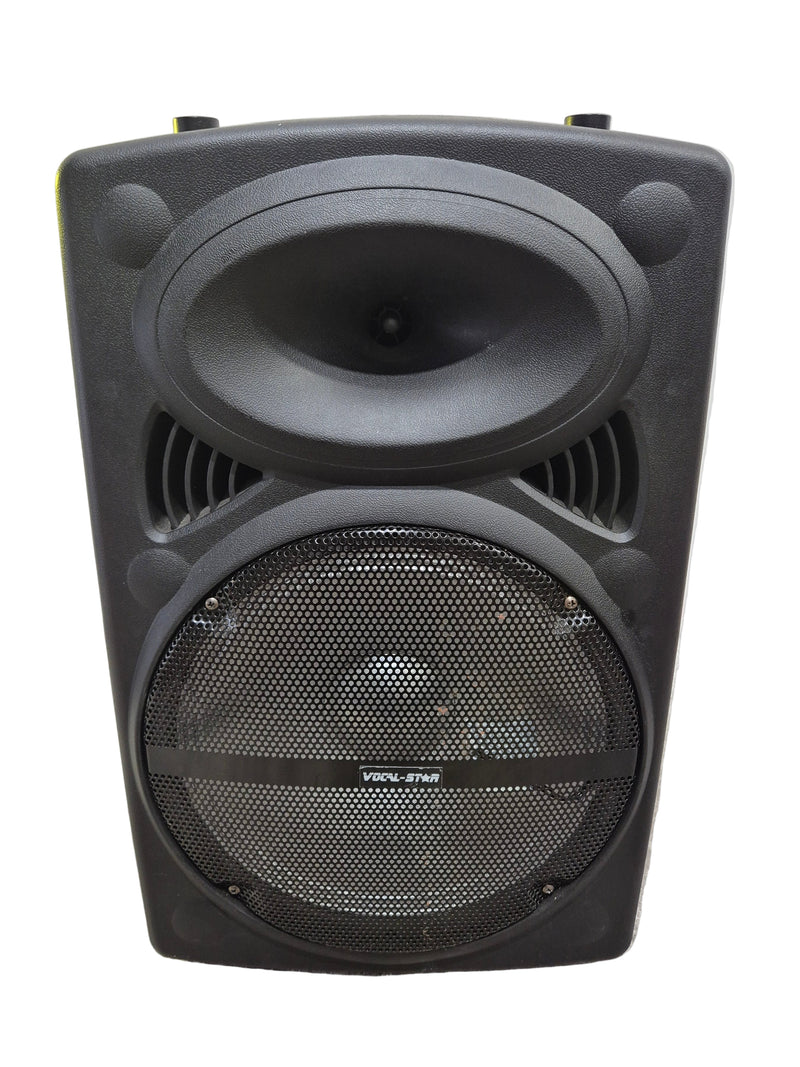 Vocal Star Speaker VS-P120 Portable PA System - Dual Mic Inputs - Fair w/ Power Supply & Microphone pair - Image 1