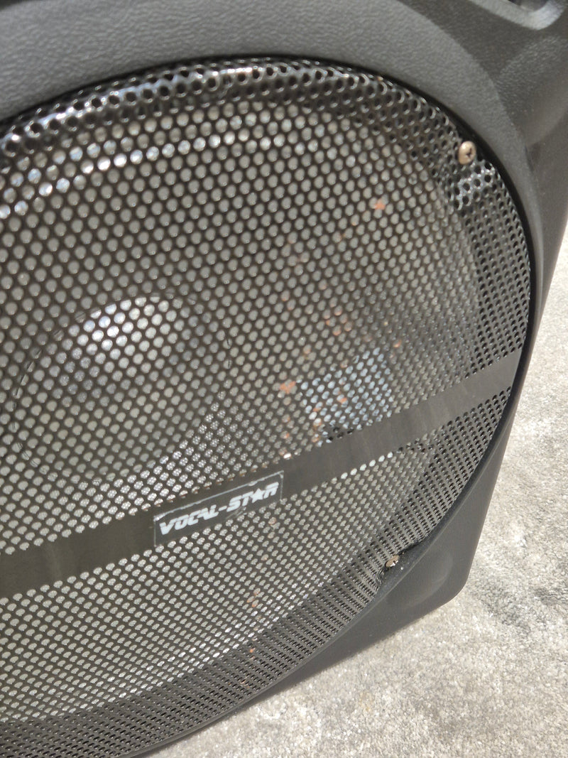 Vocal Star Speaker VS-P120 Portable PA System - Dual Mic Inputs - Fair w/ Power Supply & Microphone pair - Image 2