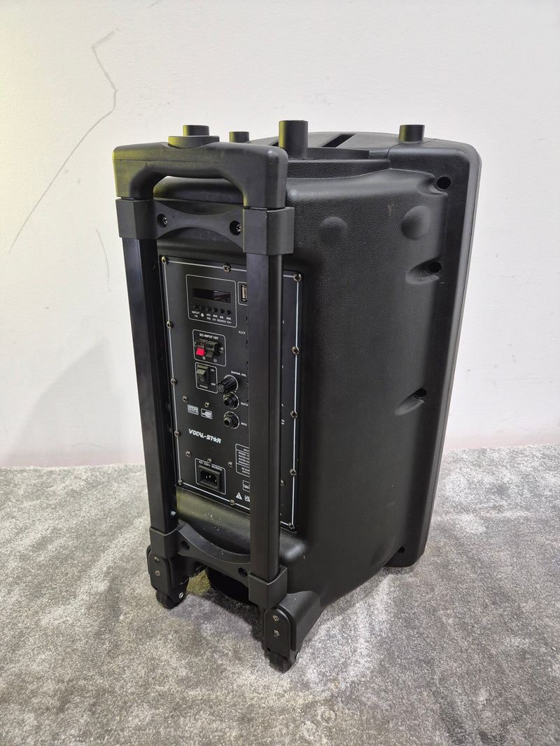 Vocal Star Speaker VS-P120 Portable PA System - Dual Mic Inputs - Fair w/ Power Supply & Microphone pair - Image 4