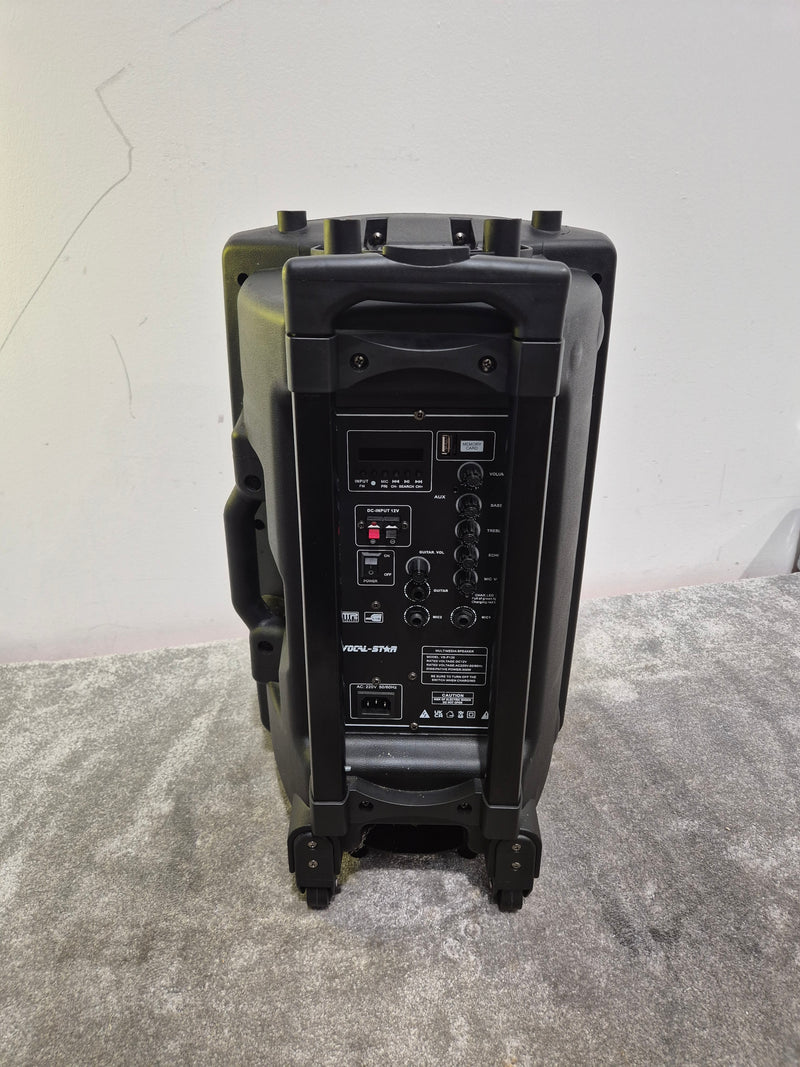 Vocal Star Speaker VS-P120 Portable PA System - Dual Mic Inputs - Fair w/ Power Supply & Microphone pair - Image 5