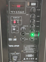 Vocal Star Speaker VS-P120 Portable PA System - Dual Mic Inputs - Fair w/ Power Supply & Microphone pair - Image 6