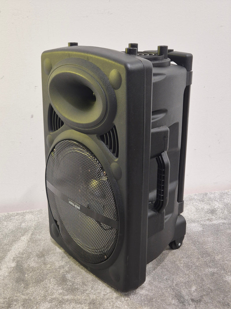 Vocal Star Speaker VS-P120 Portable PA System - Dual Mic Inputs - Fair w/ Power Supply & Microphone pair - Image 9