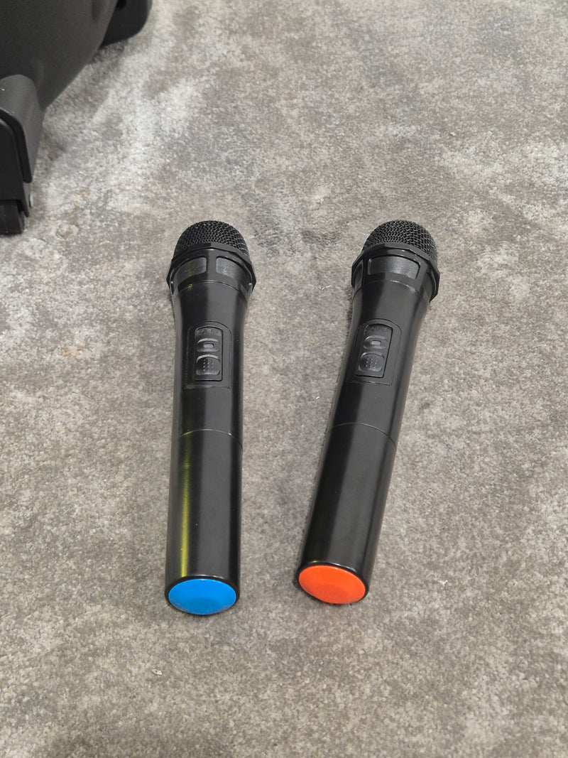 Vocal Star Speaker VS-P120 Portable PA System - Dual Mic Inputs - Fair w/ Power Supply & Microphone pair - Image 12