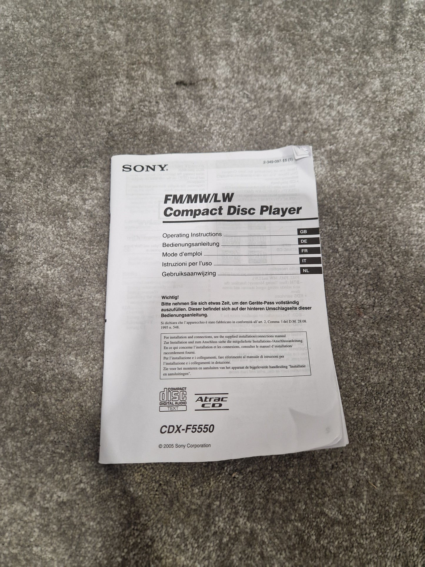 Sony CDX-F5550 - High-Quality Audio, Bluetooth Connectivity - Excellent w/ Original Box