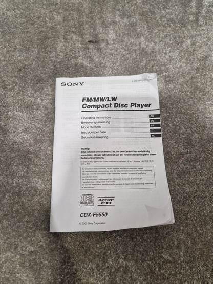 Sony CDX-F5550 - High-Quality Audio, Bluetooth Connectivity - Excellent w/ Original Box