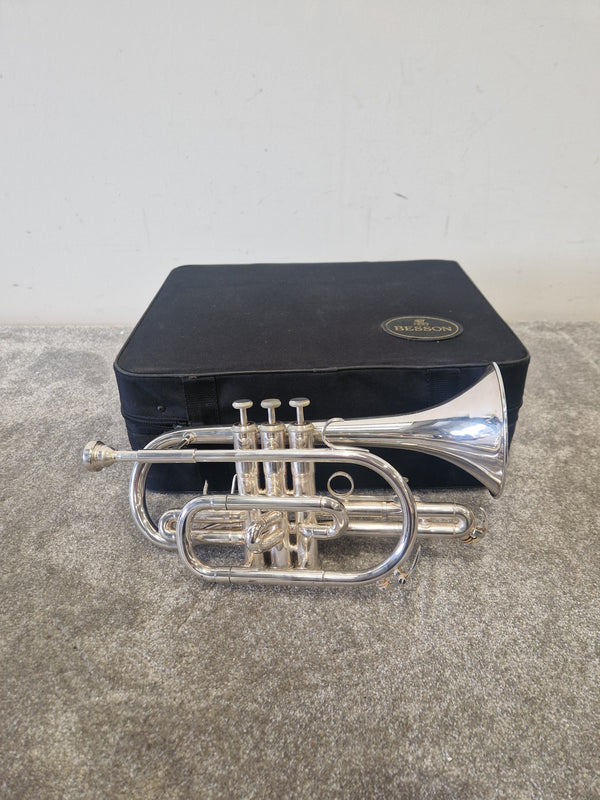 Besson BE1000 Silver Plate Cornet - Brass Instrument - Fair w/ Hard Case