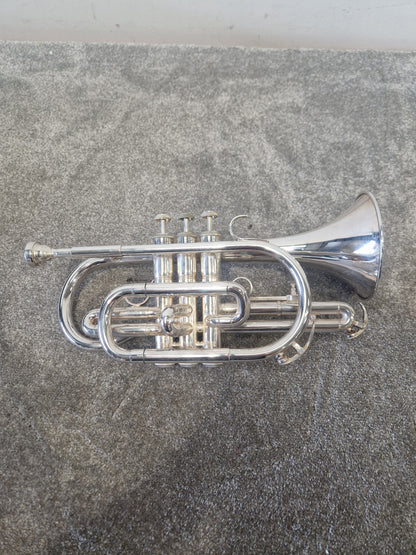 Besson Be1020 Silver Plate - Professional Cornet, Silver Plated - Good w/ Soft Case