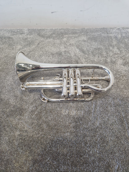 Besson Be1020 Silver Plate - Professional Cornet, Silver Plated - Good w/ Soft Case