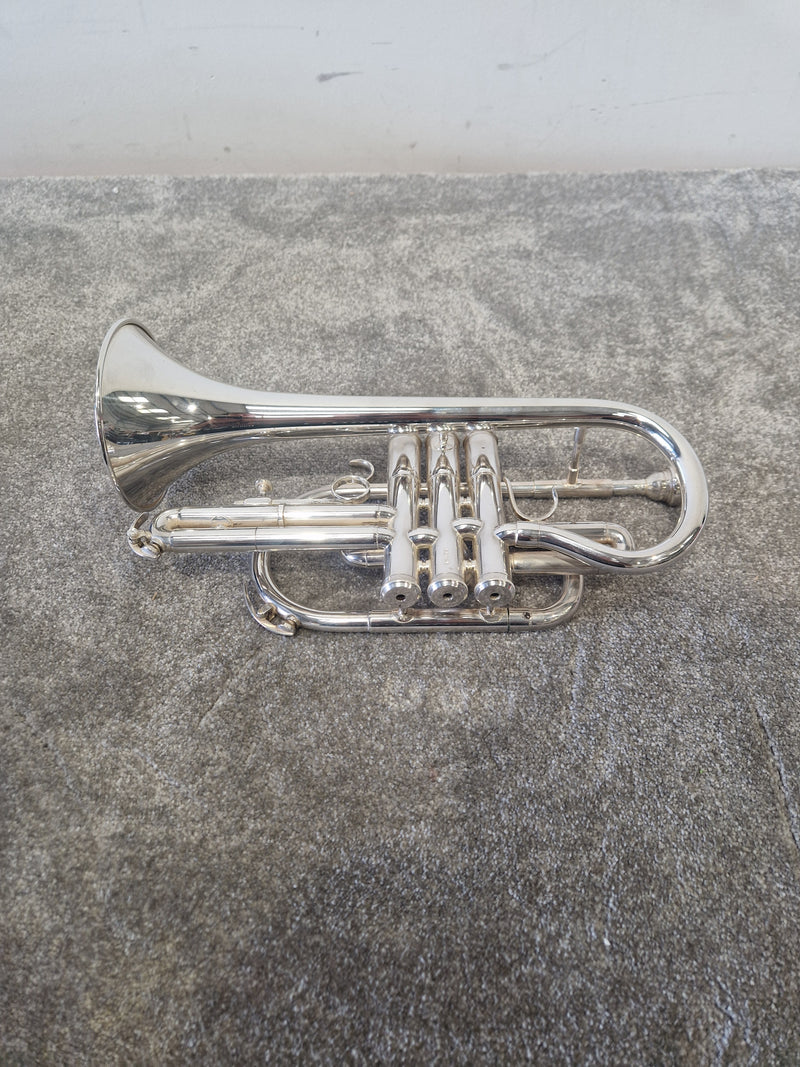 Besson BE1000 Silver Plate Cornet - Brass Instrument - Fair w/ Hard Case - Image 11