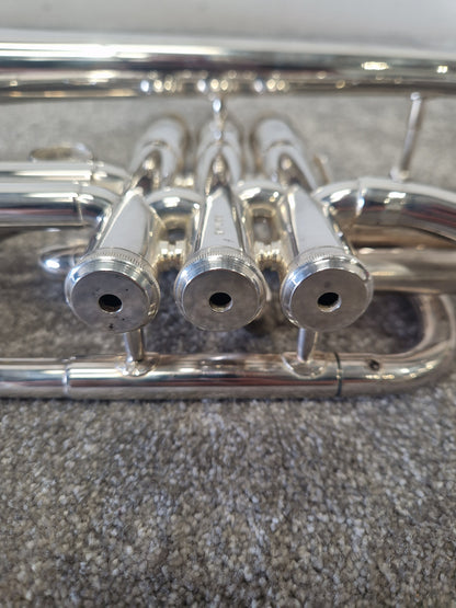 Besson Be1020 Silver Plate - Professional Cornet, Silver Plated - Good w/ Soft Case
