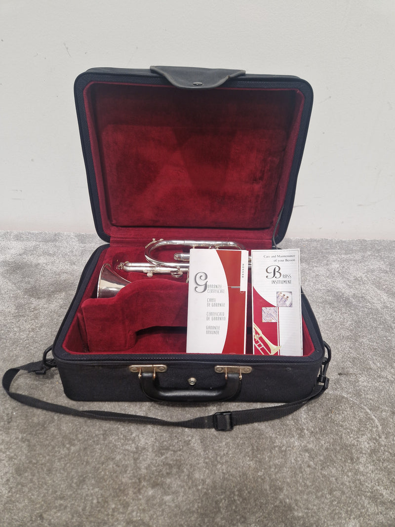 Besson BE1000 Silver Plate Cornet - Brass Instrument - Fair w/ Hard Case - Image 4