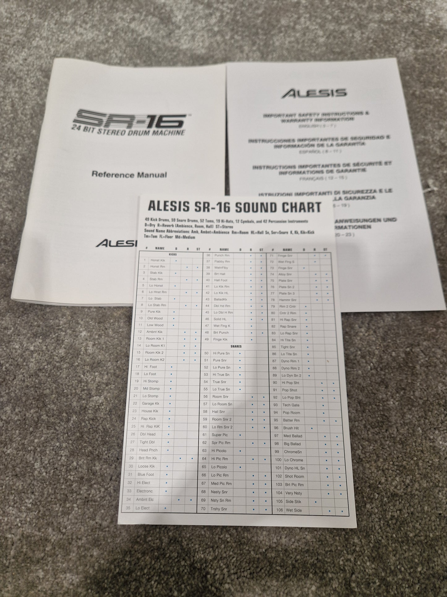 Alesis Sr-16 Drum Machine - 16-Bit, 24 Tracks - Excellent w/ Original Box & Power Supply & Manuals