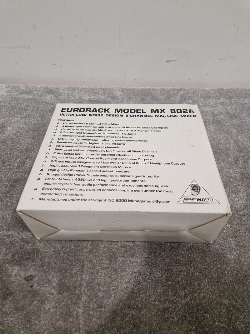 Behringer Mx-802a - 8-Channel Mixer, FX Send - Excellent w/ Original Box & Power Supply & Manuals - Image 3