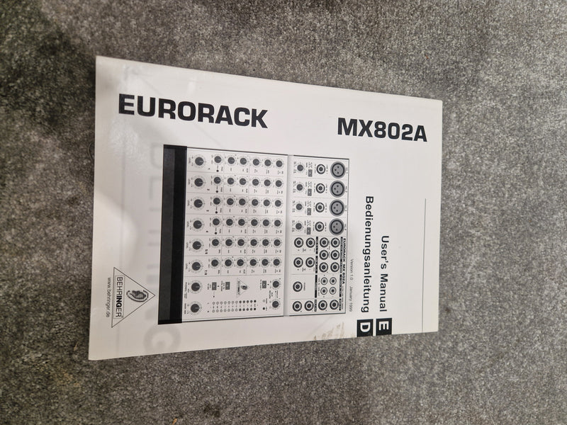 Behringer Mx-802a - 8-Channel Mixer, FX Send - Excellent w/ Original Box & Power Supply & Manuals - Image 6