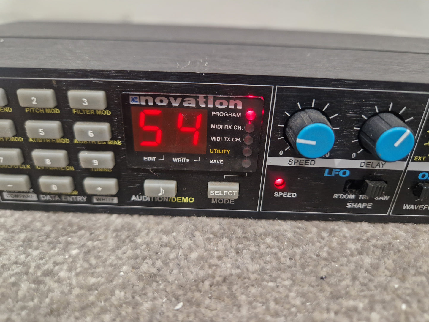 Novation Bass Station Rack - Analog Synthesizer, MIDI Control - Very Good w/ Original Box & Power Supply & Manuals