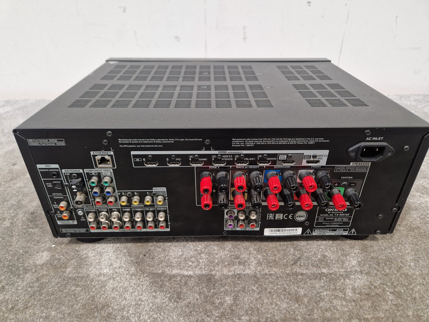 Onkyo Tx-NR737 - 7.2-Channel A/V Receiver, Dolby Atmos - Very Good