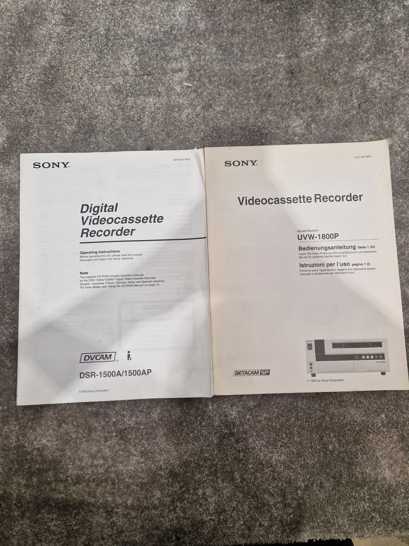 Sony Uvw-1800p U-Matic Videocassette Recorder - Professional Grade, Hi-Fi Audio - Spares or Repair w/ Manuals - Image 13