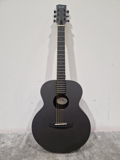 Enya Em/x0/bk Acoustic Guitar - Carbon Fiber Construction, Travel-Friendly - Excellent w/ Soft Case