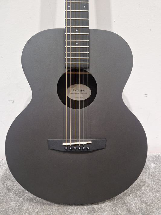 Enya Em/x0/bk Acoustic Guitar - Carbon Fiber Construction, Travel-Friendly - Excellent w/ Soft Case
