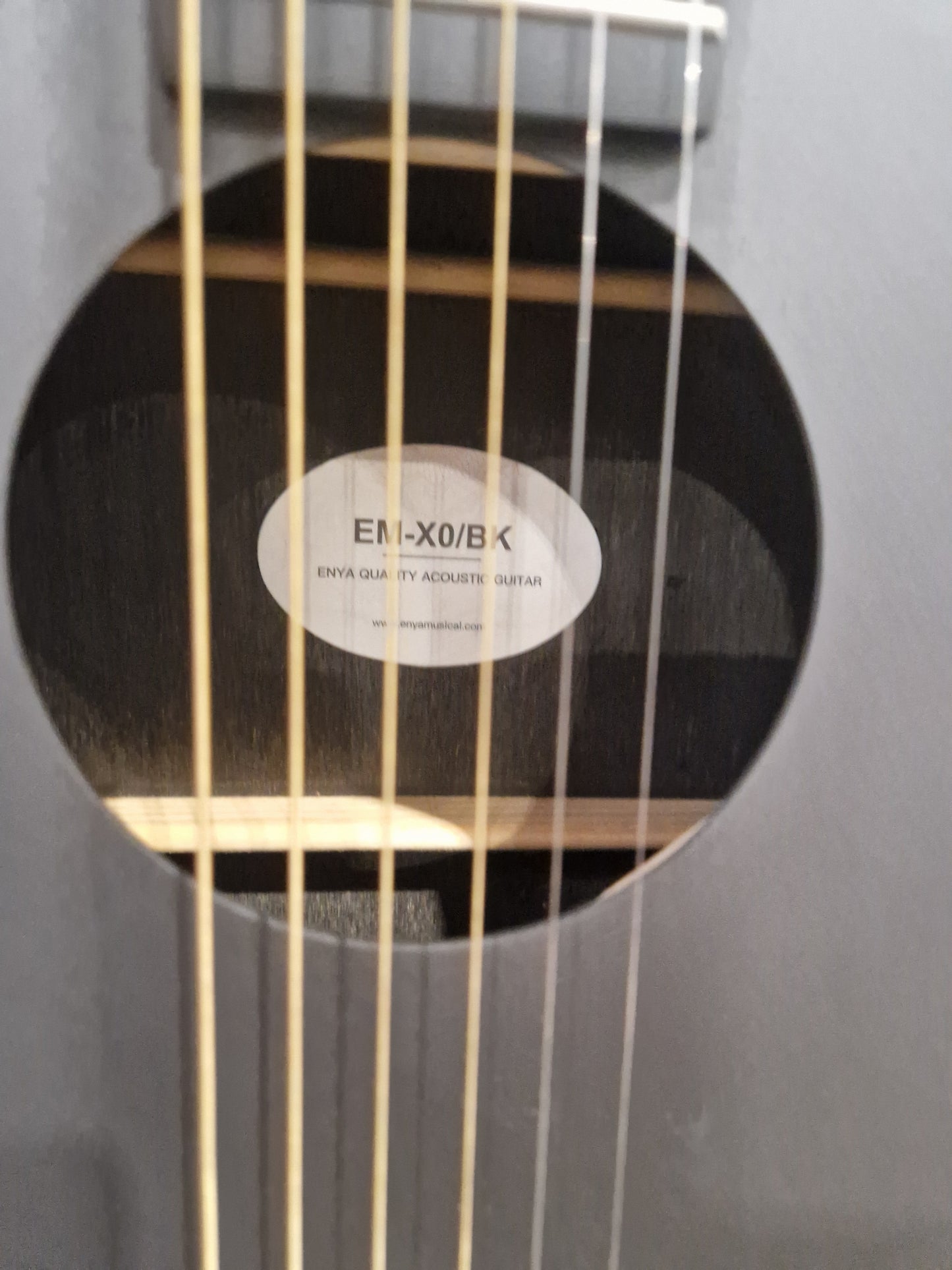 Enya Em/x0/bk Acoustic Guitar - Carbon Fiber Construction, Travel-Friendly - Excellent w/ Soft Case