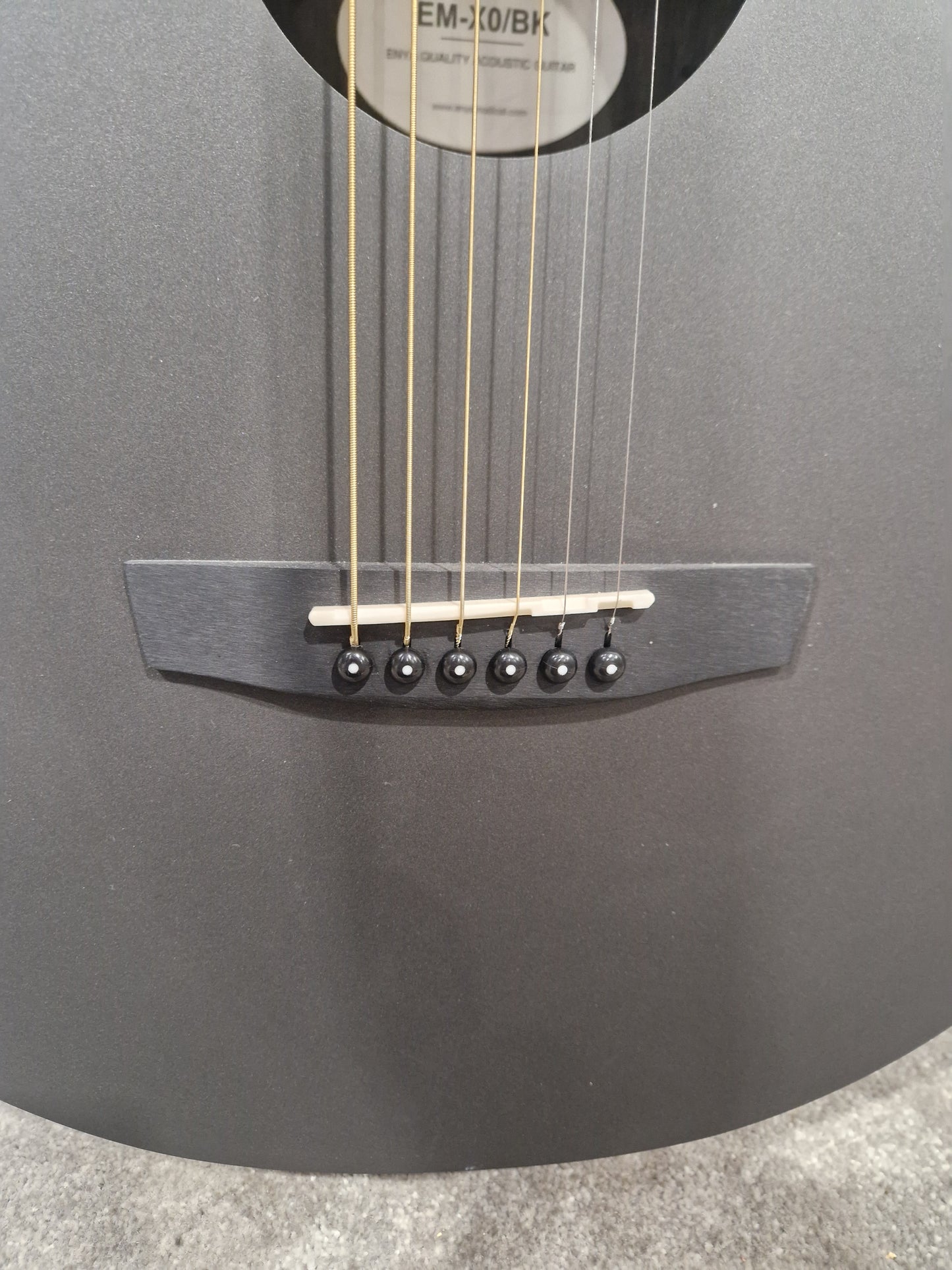 Enya Em/x0/bk Acoustic Guitar - Carbon Fiber Construction, Travel-Friendly - Excellent w/ Soft Case