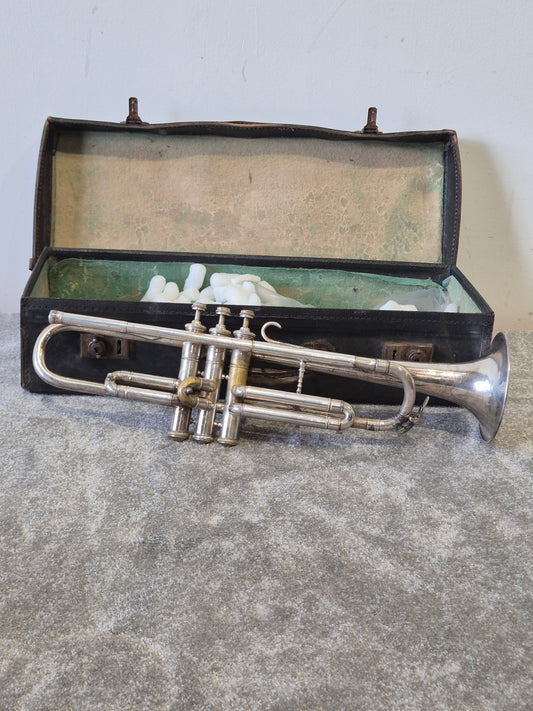 Miraphone Silver Trumpet - Bb Trumpet - Fair w/ Hard Case