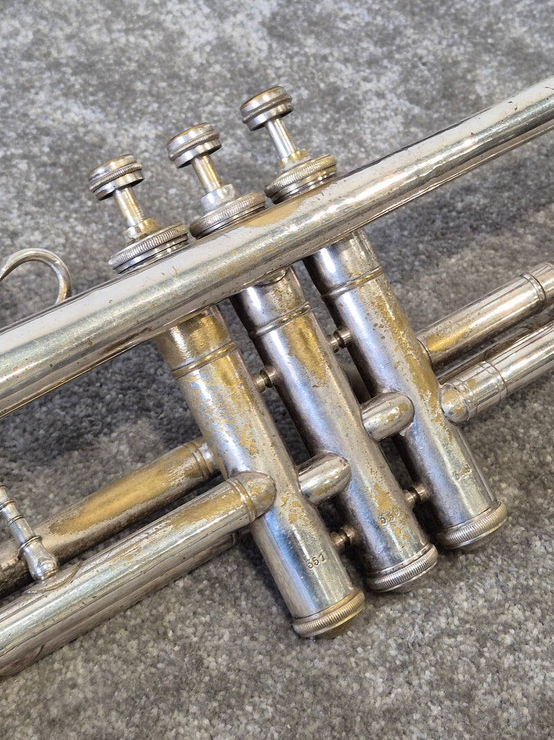 Miraphone Silver Trumpet - Bb Trumpet - Fair w/ Hard Case - Image 6